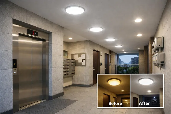 集合住宅の共用部照明をLED化
