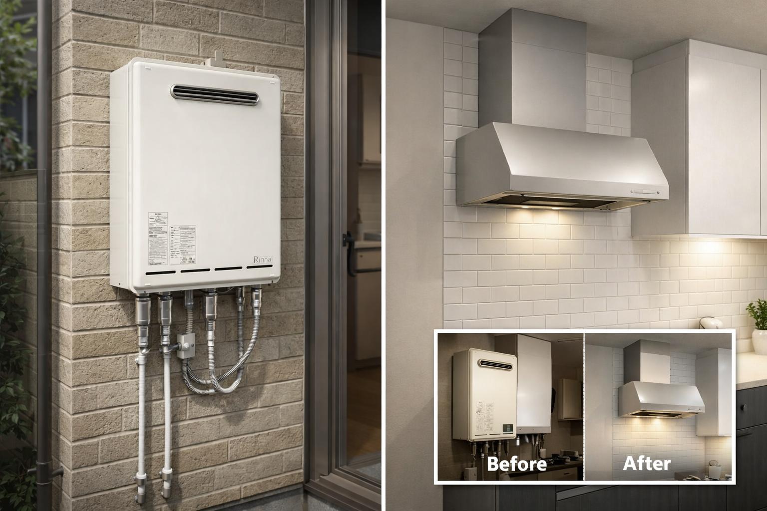 戸建ての給湯器とレンジフードを同時更新