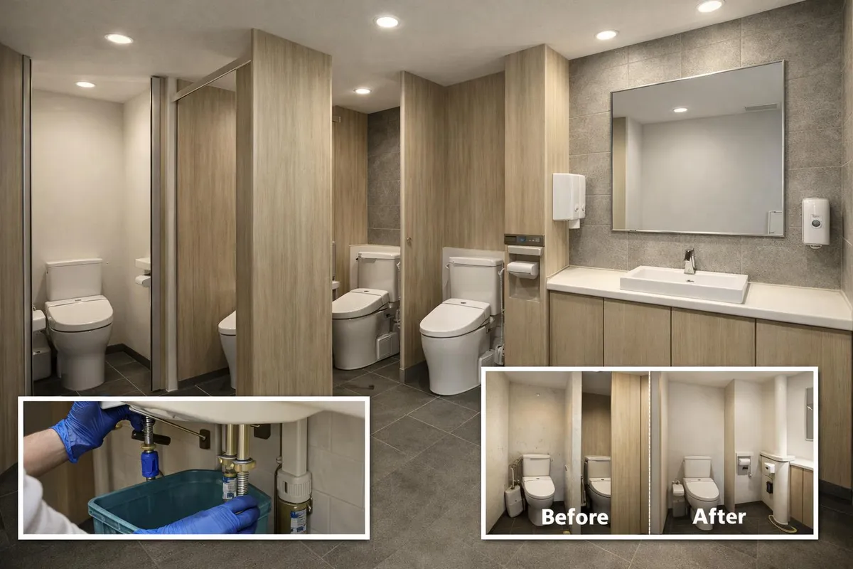 店舗トイレの改修と漏水対策