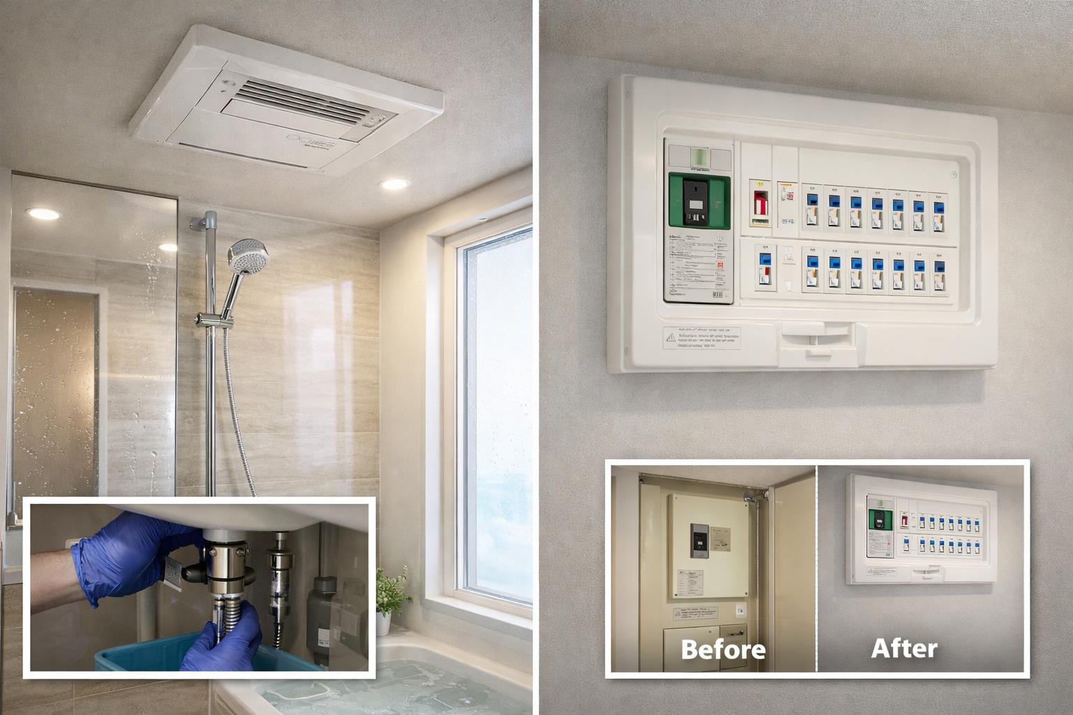 浴室暖房と分電盤をまとめて更新