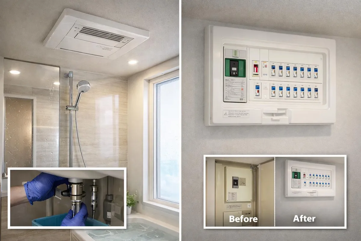 浴室暖房と分電盤をまとめて更新